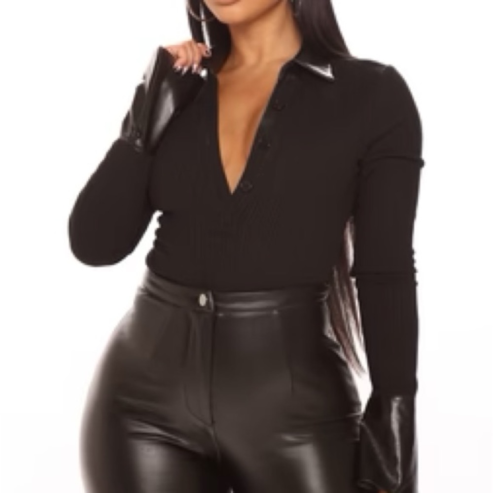 Fashion Nova Leather Bodysuit